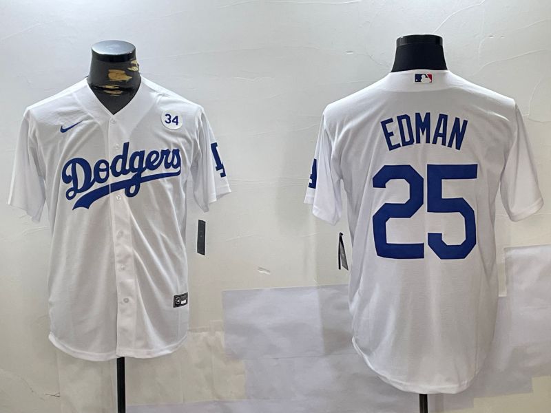 Men Los Angeles Dodgers #25 Edman White Game 2024 Nike MLB Jersey style 11202